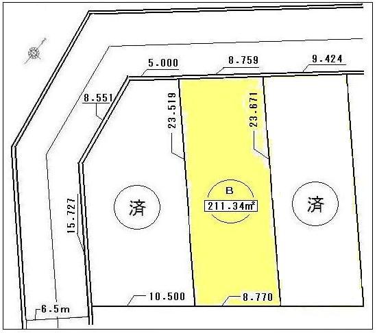 Compartment figure. Land price 14,703,000 yen, Land area 211.34 sq m