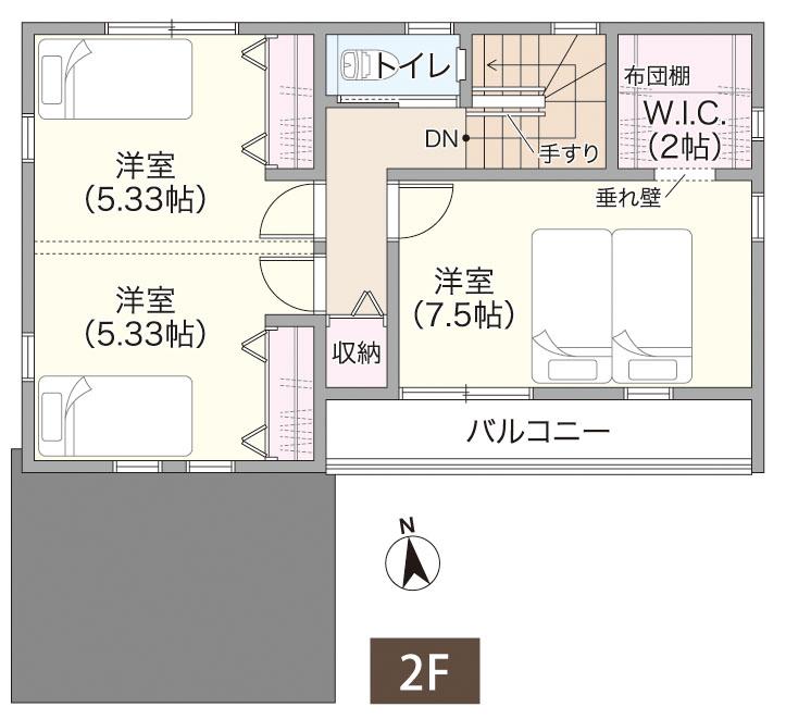 Floor plan. 33,800,000 yen, 4LDK + S (storeroom), Land area 166.74 sq m , Building area 102.69 sq m 2 floor Floor. 3 offer a private room of the room. Western-style in the future feasible partition. 