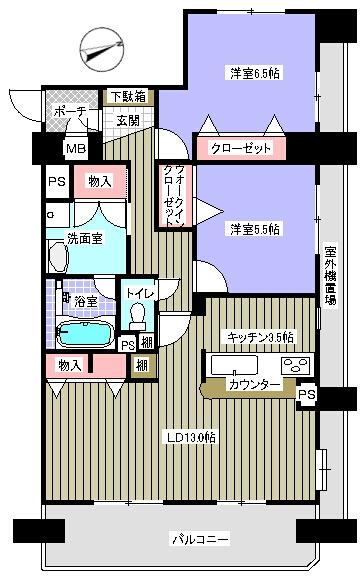 Floor plan. 2LDK, Price 13,900,000 yen, Occupied area 70.08 sq m
