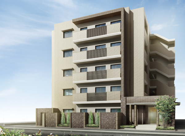 Buildings and facilities. In the calm some appearance that the earth color tones, Conspicuously eye-catching contrast of materials. A straight line leading to the top from the entrance to relaxed, You portray a sophisticated beauty (Exterior view)