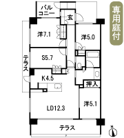 Floor: 3LDK + S + TR, the occupied area: 86.87 sq m, Price: 33.8 million yen