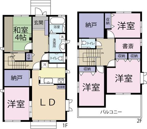 Floor plan. 33 million yen, 5LDK + S (storeroom), Land area 157.55 sq m , Building area 135.26 sq m
