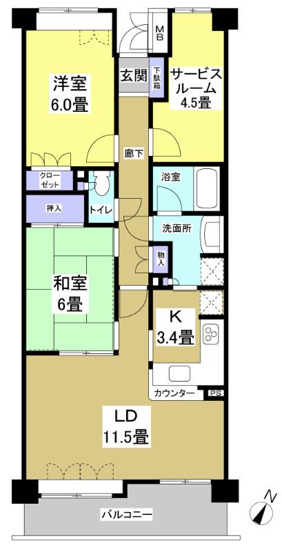 Floor plan. 2LDK+S, Price 19 million yen, Occupied area 70.86 sq m
