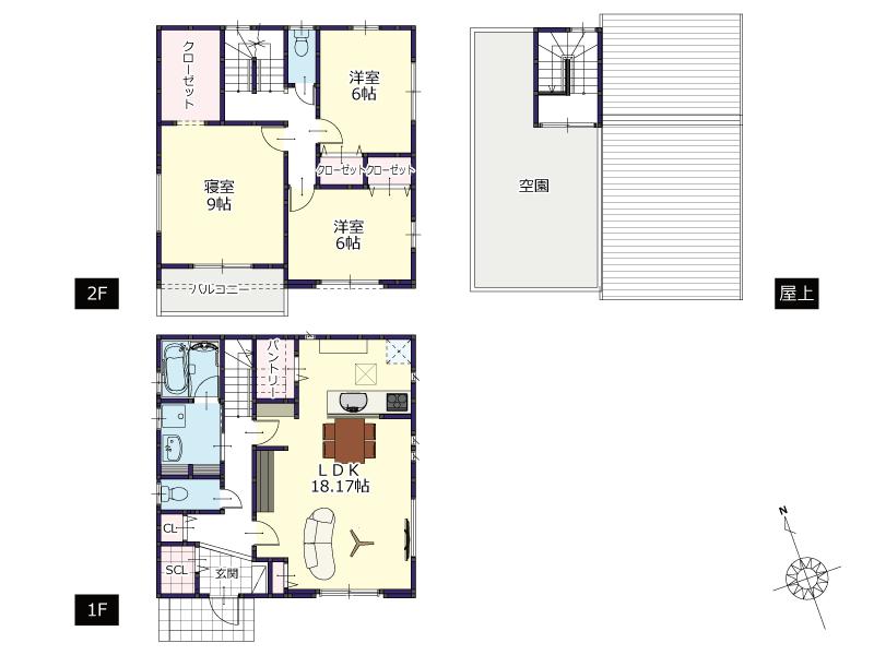 Floor plan. (A No. land), Price 32,980,000 yen, 3LDK, Land area 143.19 sq m , Building area 109.73 sq m