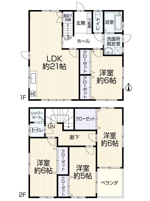 Floor plan. 27,800,000 yen, 4LDK, Land area 322.1 sq m , Building area 105.5 sq m