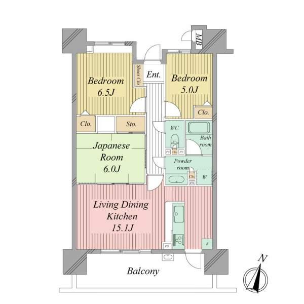 Floor plan. 3LDK, Price 17 million yen, Occupied area 72.43 sq m , Balcony area 14.2 sq m