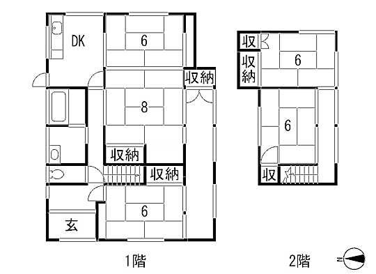 Floor plan. 18,380,000 yen, 5DK, Land area 216.96 sq m , Building area 109.67 sq m