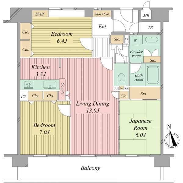 Floor plan. 3LDK, Price 23.2 million yen, Occupied area 78.74 sq m , Balcony area 15.3 sq m