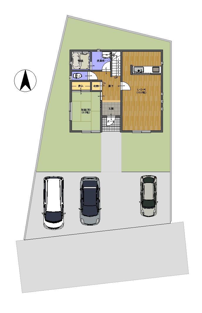 Compartment figure. 24,800,000 yen, 4LDK, Land area 208.91 sq m , Building area 104.33 sq m parking spacious!