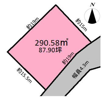 Compartment figure. Land price 12 million yen, Land area 290.58 sq m