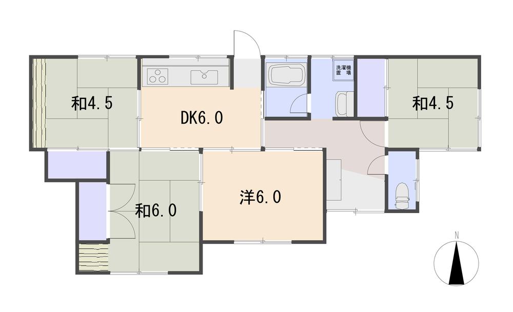 Floor plan. 5 million yen, 4DK, Land area 133.85 sq m , Building area 65.4 sq m