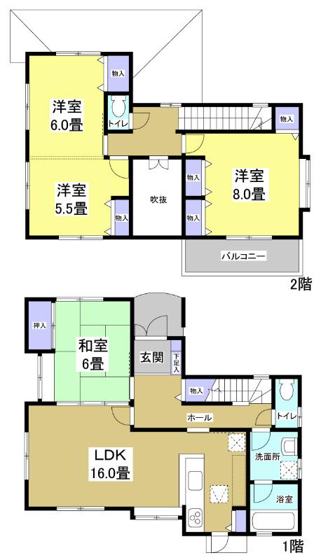 Floor plan. 23 million yen, 4LDK, Land area 195.84 sq m , Building area 103.92 sq m