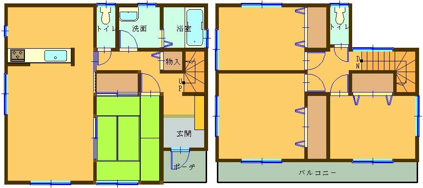 Floor plan. 21,800,000 yen, 4LDK, Land area 150.11 sq m , Building area 104.33 sq m