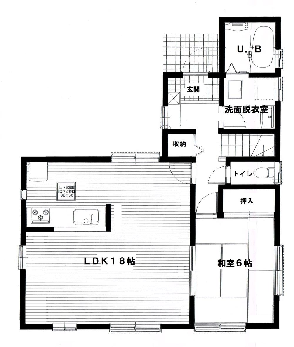 Floor plan. 18.9 million yen, 4LDK, Land area 205.11 sq m , Building area 105.99 sq m 1 floor LDK is spacious with 18 Pledge ☆ 
