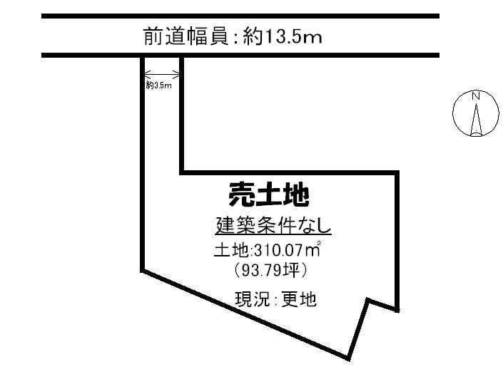 Compartment figure. Land price 9.8 million yen, Land area 310.07 sq m