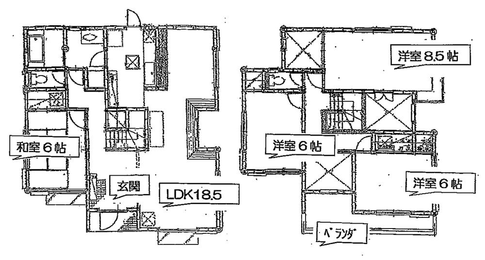 Floor plan. 21.5 million yen, 5LDK, Land area 153.32 sq m , Building area 120.48 sq m floor plan