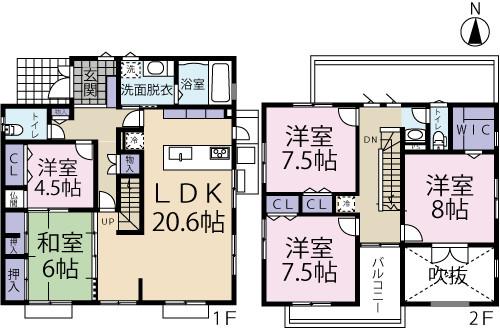 Floor plan. 28.8 million yen, 5LDK + S (storeroom), Land area 204 sq m , Building area 139.94 sq m