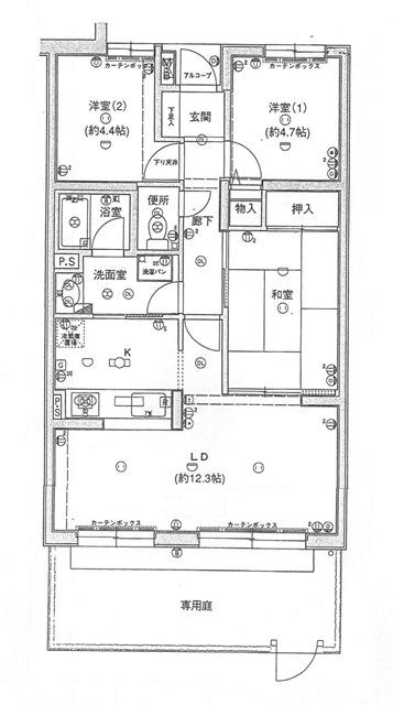 Floor plan. 3LDK, Price 13,900,000 yen, Occupied area 69.08 sq m