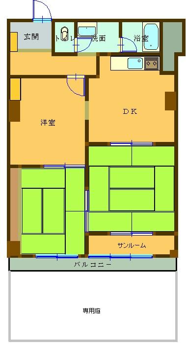 Floor plan. 3DK, Price 2.6 million yen, Occupied area 61.99 sq m , Balcony area 6.56 sq m site (July 2013) Shooting