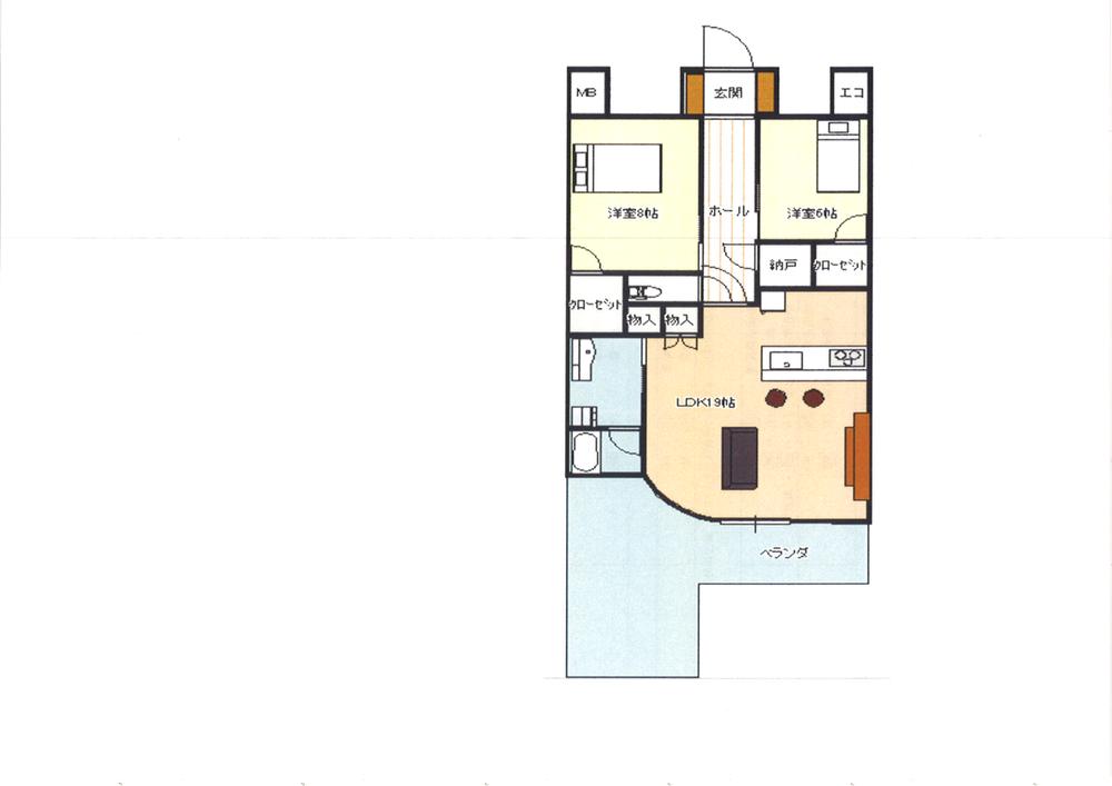 Floor plan. 2LDK + S (storeroom), Price 18.9 million yen, Occupied area 77.55 sq m , Balcony area 26.84 sq m