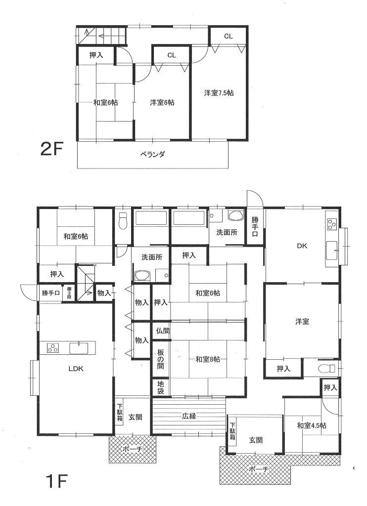 Floor plan. 40 million yen, 8LDDKK, Land area 398.31 sq m , Building area 208.64 sq m