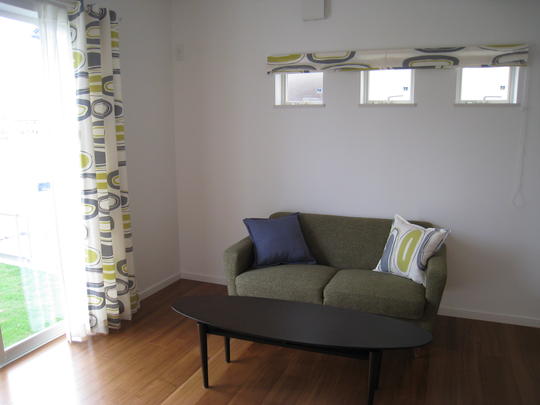 Living. Stylish space with furniture of Scandinavian design. 