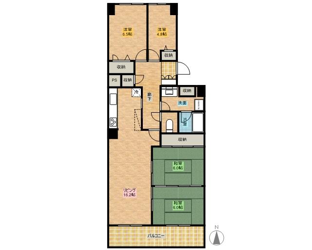 Floor plan. 3LDK + S (storeroom), Price 16 million yen, Occupied area 88.64 sq m , Balcony area 10.83 sq m
