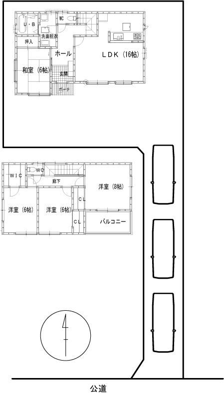 Building plan example (floor plan). Building plan example, Land price 9.85 million yen, Land area 217.11 sq m building 10.8 million yen (4LDK) + expenses