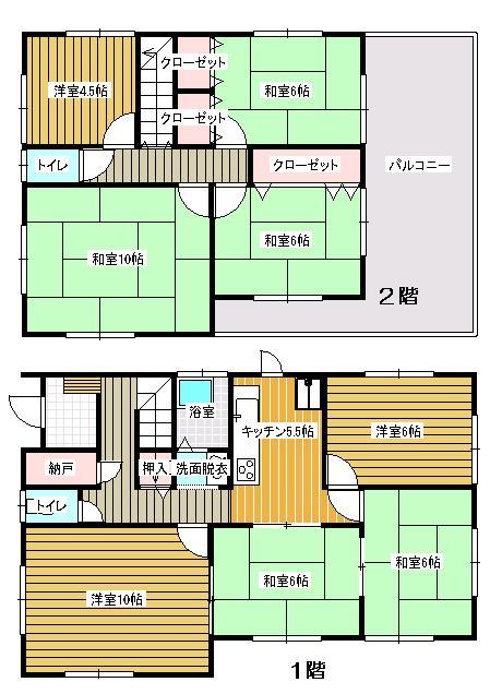 Floor plan. 12 million yen, 8K, Land area 186.07 sq m , Building area 129.17 sq m