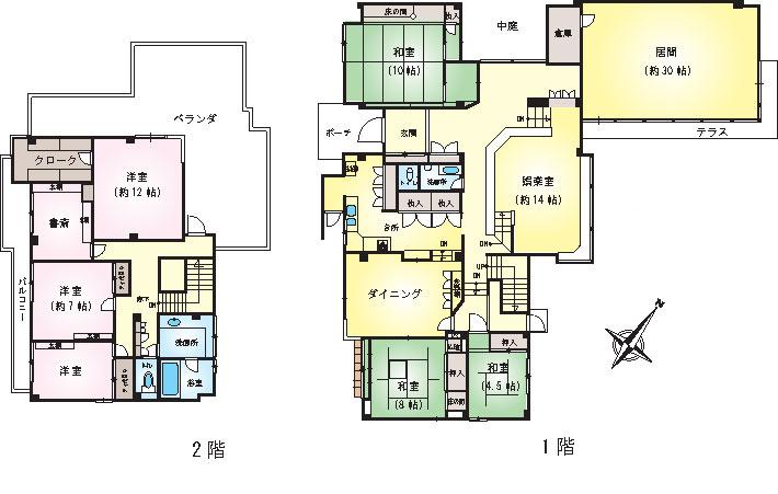 Floor plan. 55 million yen, 8LDK + S (storeroom), Land area 790.07 sq m , Building area 305.13 sq m