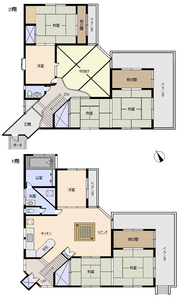 Floor plan. 39,800,000 yen, 7LDK, Land area 623.31 sq m , Building area 202.43 sq m