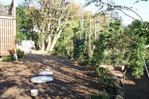 Garden. Construction already in the garden