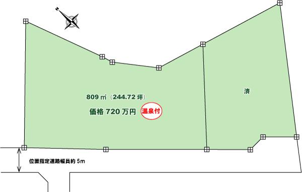 Compartment figure. Land price 7 million yen, Land area 809 sq m