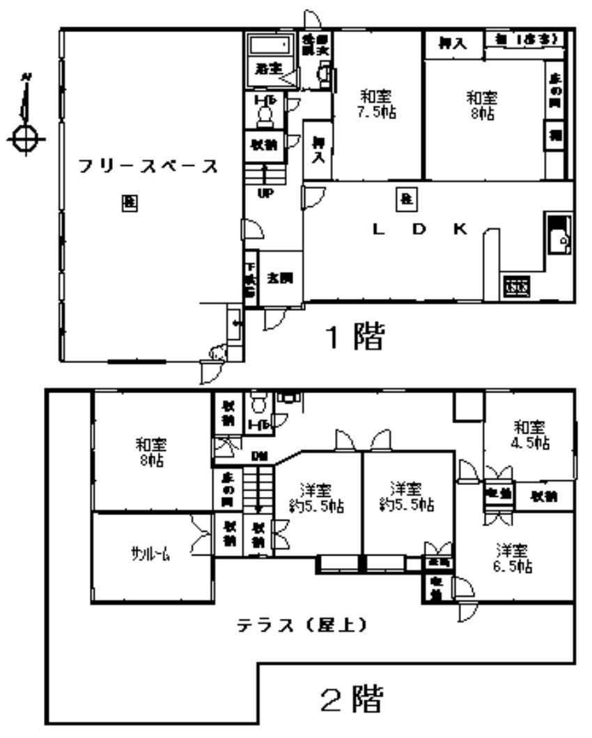 Floor plan. 15 million yen, 7LDK + S (storeroom), Land area 437.92 sq m , Building area 204.65 sq m