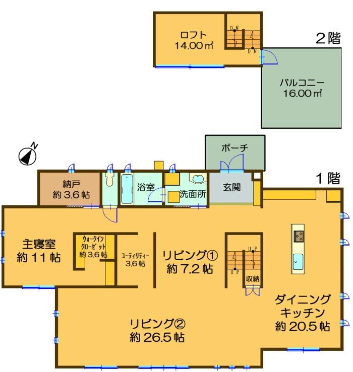 Floor plan. 33 million yen, 1LDK + S (storeroom), Land area 982 sq m , Building area 183 sq m