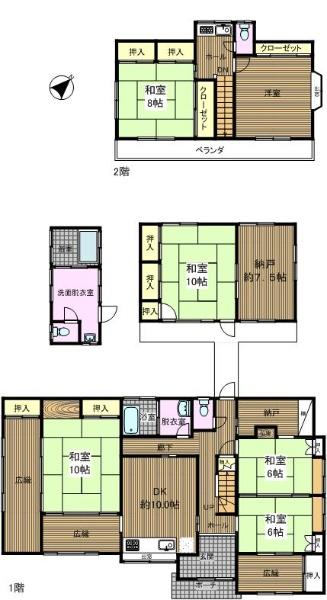 Floor plan. 18 million yen, 6DK + S (storeroom), Land area 1,273.69 sq m , Building area 142.33 sq m