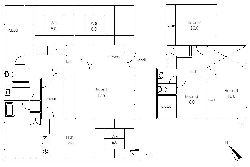 Floor plan. 60 million yen, 7LDK, Land area 1,053.83 sq m , Building area 226.27 sq m floor plan