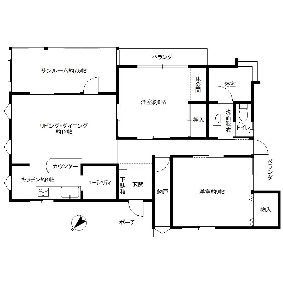 Floor plan. 24.5 million yen, 2LDK, Land area 592.55 sq m , Building area 83.19 sq m