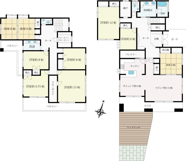 Floor plan. 59,800,000 yen, 9LDK + S (storeroom), Land area 811.69 sq m , Building area 306.68 sq m