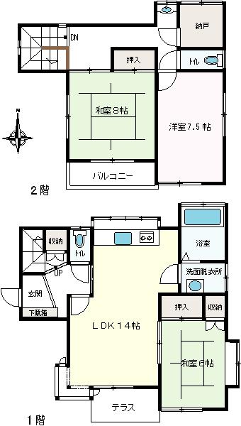 Floor plan. 14.8 million yen, 3LDK + S (storeroom), Land area 373 sq m , Building area 72.86 sq m