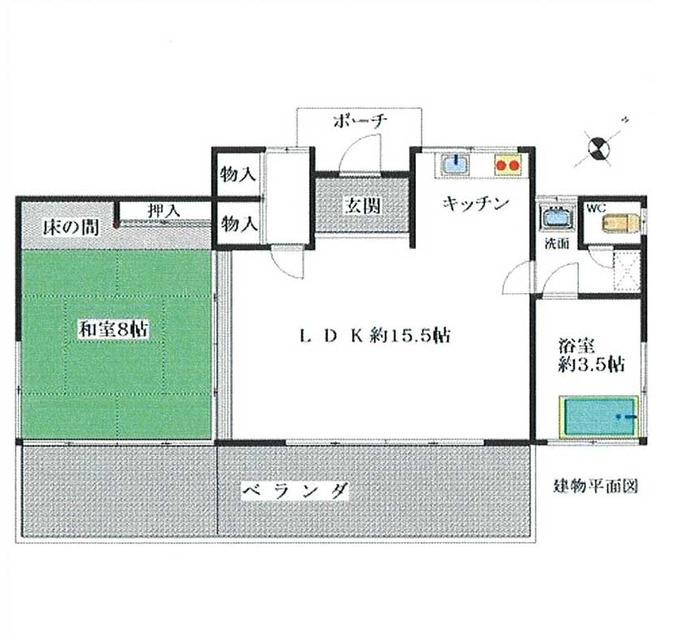 Floor plan. 9.8 million yen, 1LDK + S (storeroom), Land area 293 sq m , Building area 60.61 sq m