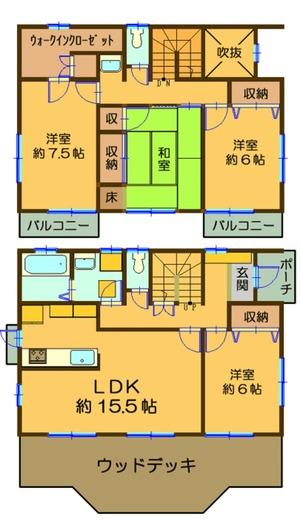 Floor plan. 29,800,000 yen, 4LDK + S (storeroom), Land area 212.34 sq m , Building area 132 sq m