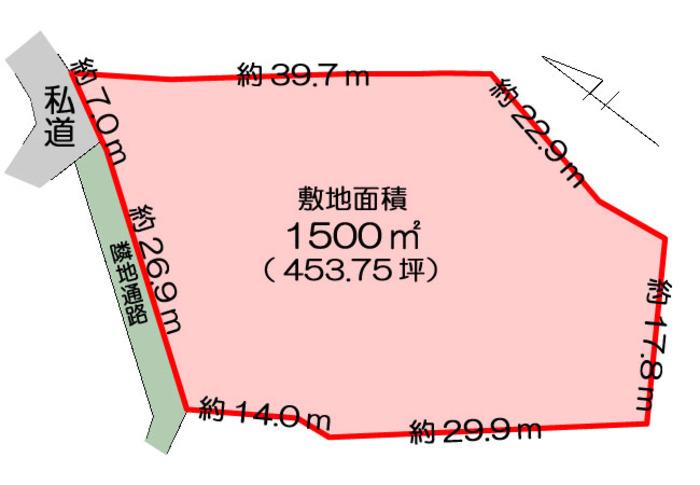 Compartment figure. Land price 12 million yen, Land area 1,500 sq m