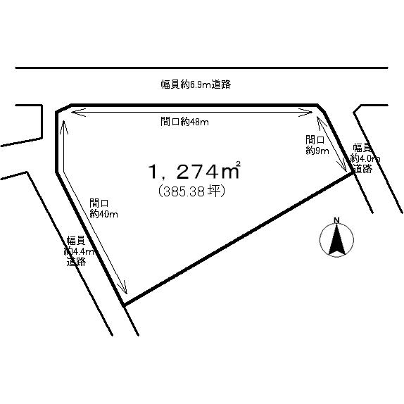 Compartment figure. Land price 5.9 million yen, Land area 1,274 sq m