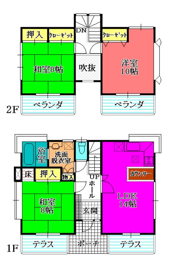 Floor plan. 8.8 million yen, 3LDK, Land area 203 sq m , Building area 94.4 sq m