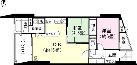 Floor plan. 2LDK, Price 4.4 million yen, Occupied area 62.94 sq m , Balcony area 8.07 sq m