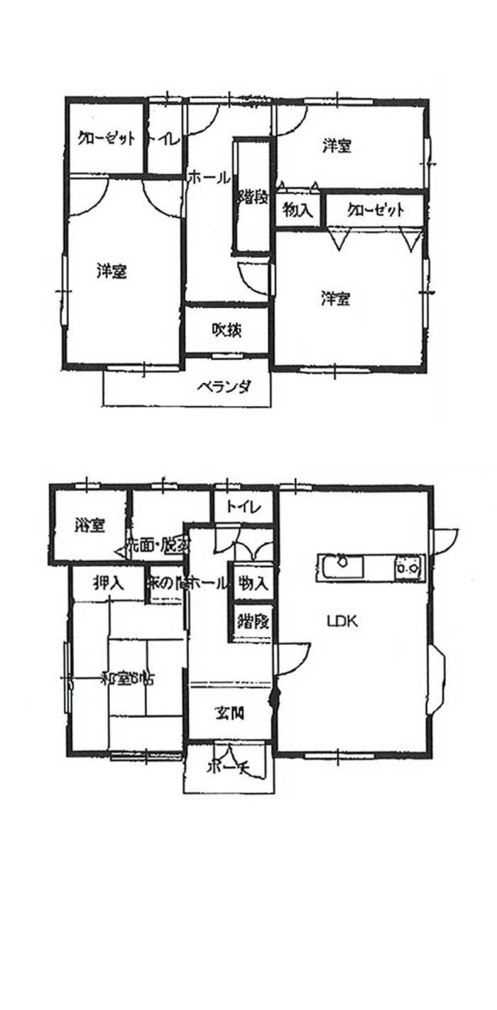 Floor plan. 19,800,000 yen, 4LDK + S (storeroom), Land area 267.81 sq m , Building area 115 sq m