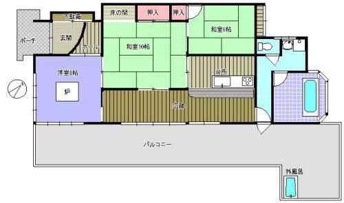 Floor plan. 14.8 million yen, 3K, Land area 750 sq m , Building area 72.18 sq m