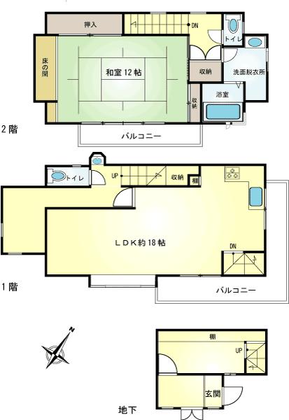 Floor plan. 7.8 million yen, 1LDK, Land area 320 sq m , Building area 90.02 sq m