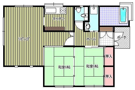 Floor plan. 13.8 million yen, 2LDK, Land area 517.6 sq m , Building area 68.72 sq m